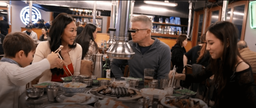 Katie Ginelle with family Korean BBQ RHOC